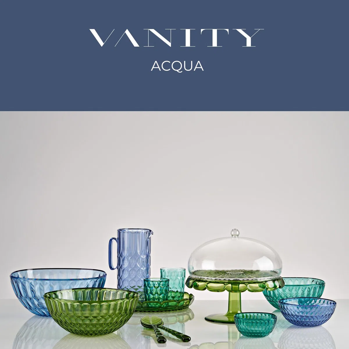 Guzzini - Vanity, portabicchiere universale, Blu denim, in Bio-based SAN e Bio-based SMMA - ACQUA