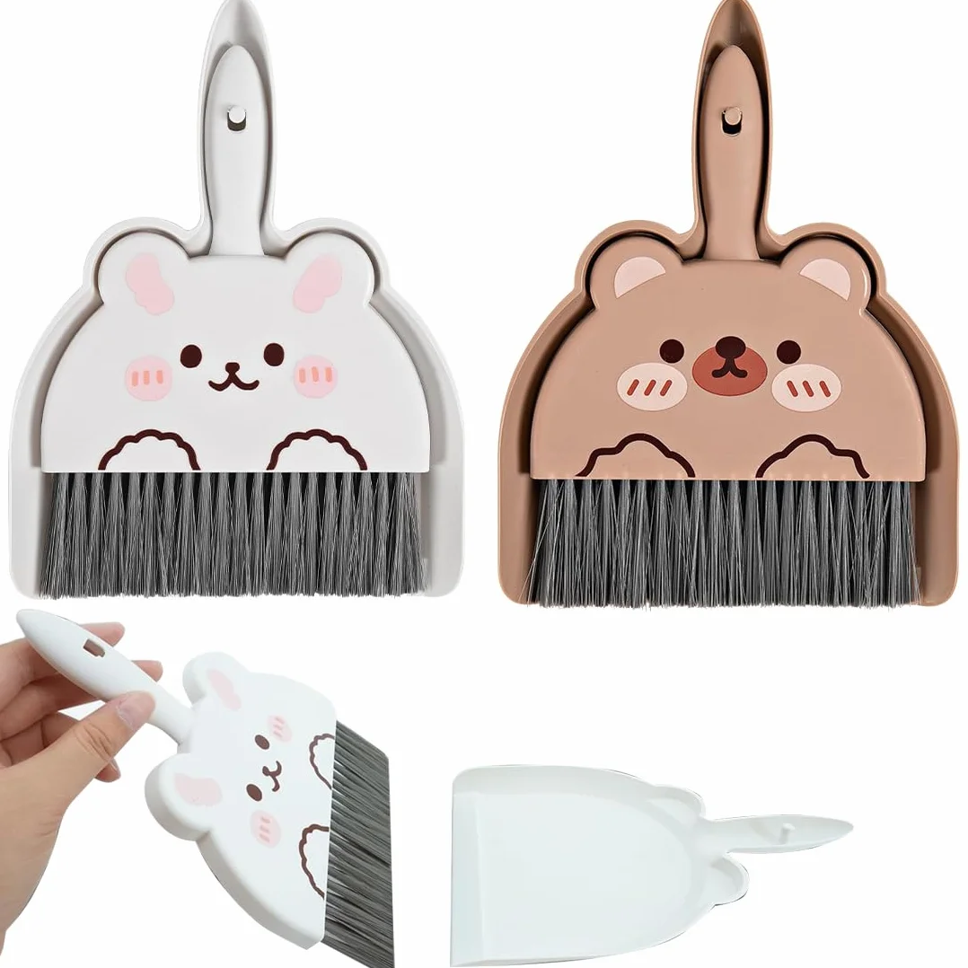 2 Pcs scopa e paletta, paletta scopa, scopa paletta, Mini scopa e pala, scopa e scopa a mano, piccola scopa da tavolo con paletta, set di mini scopa per casa, ufficio, scuola e animali domestici