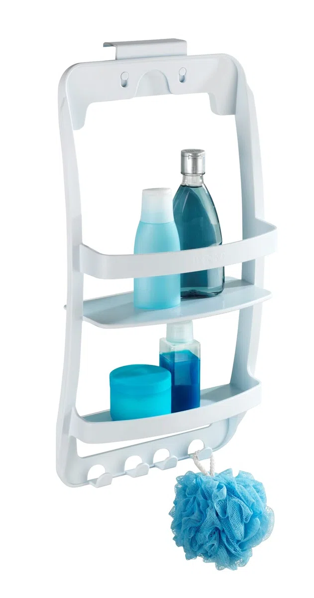 Wenko Portaoggetti doccia, Polipropilene, 26 x 54.5 x 11.5 cm, Bianco