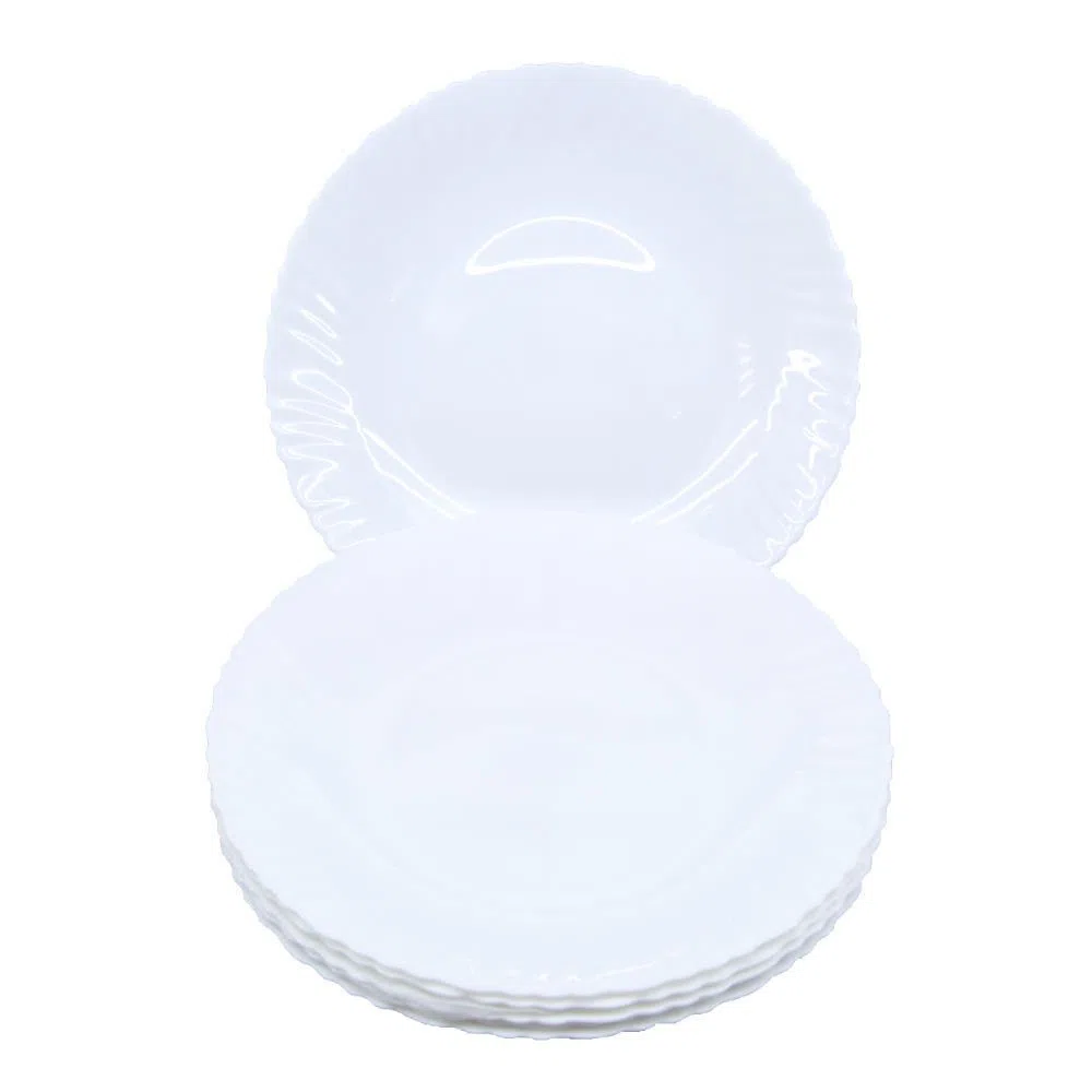PIATTO PIANO TITAN CERAMICA BIANCO CM.24 CONFEZIONE 6 PEZZI