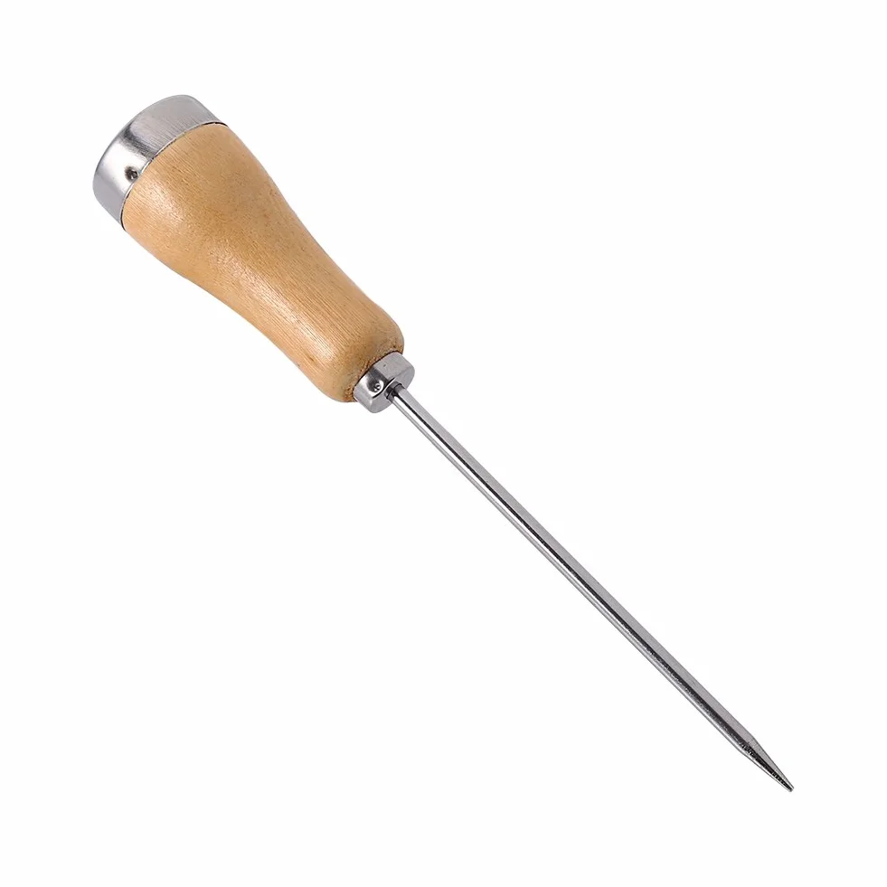 BuyWeek Rompighiaccio Cucina Ice Pick, 21,5 cm in Acciaio Inossidabile Manuale con Manico in Legno per Picnic Campeggio e Bar Ristorante