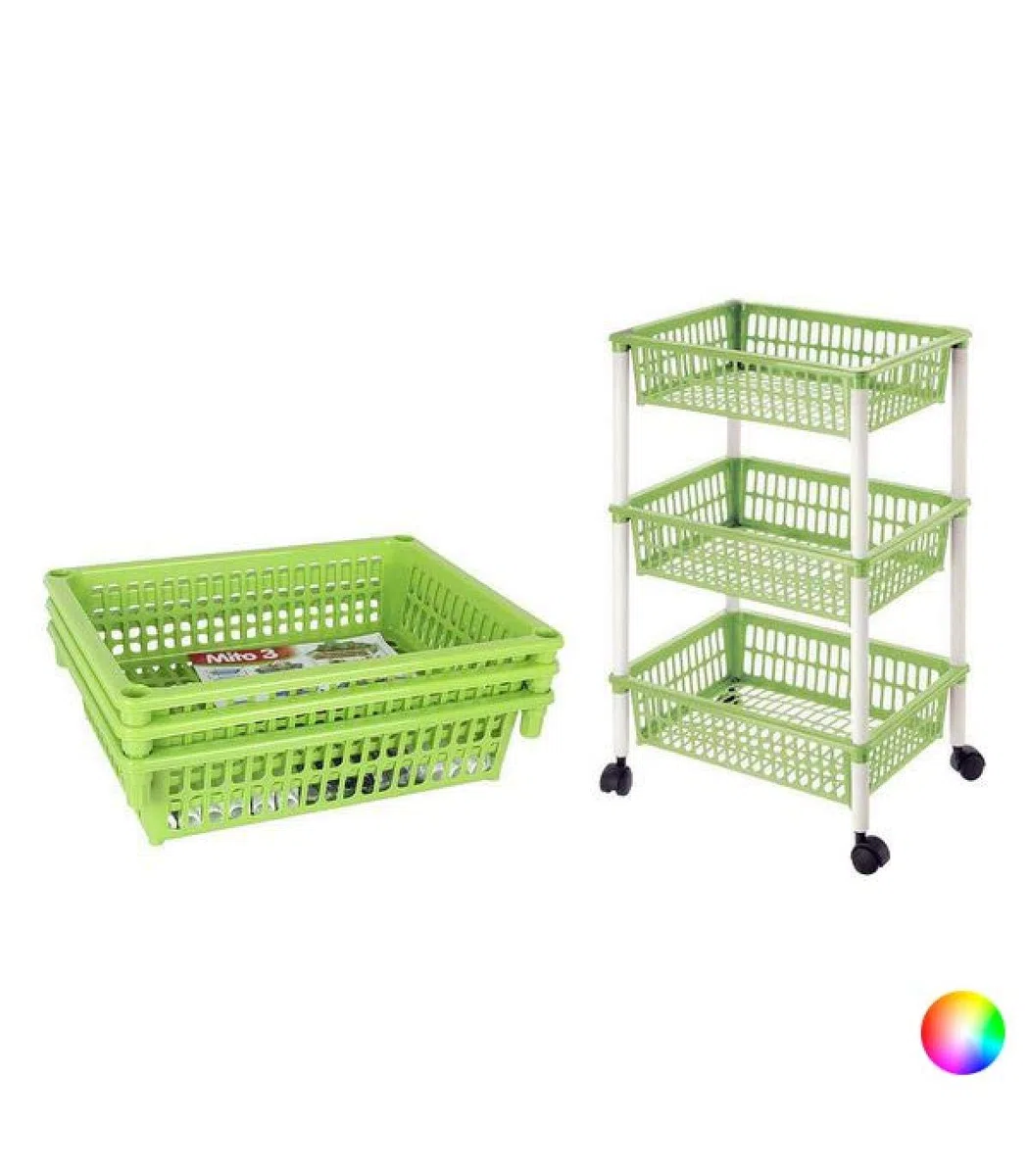 Carrello per Verdure Tontarelli Smontabile Plastica 3 Cassetti (40 X 29 x 62 cm) Verde