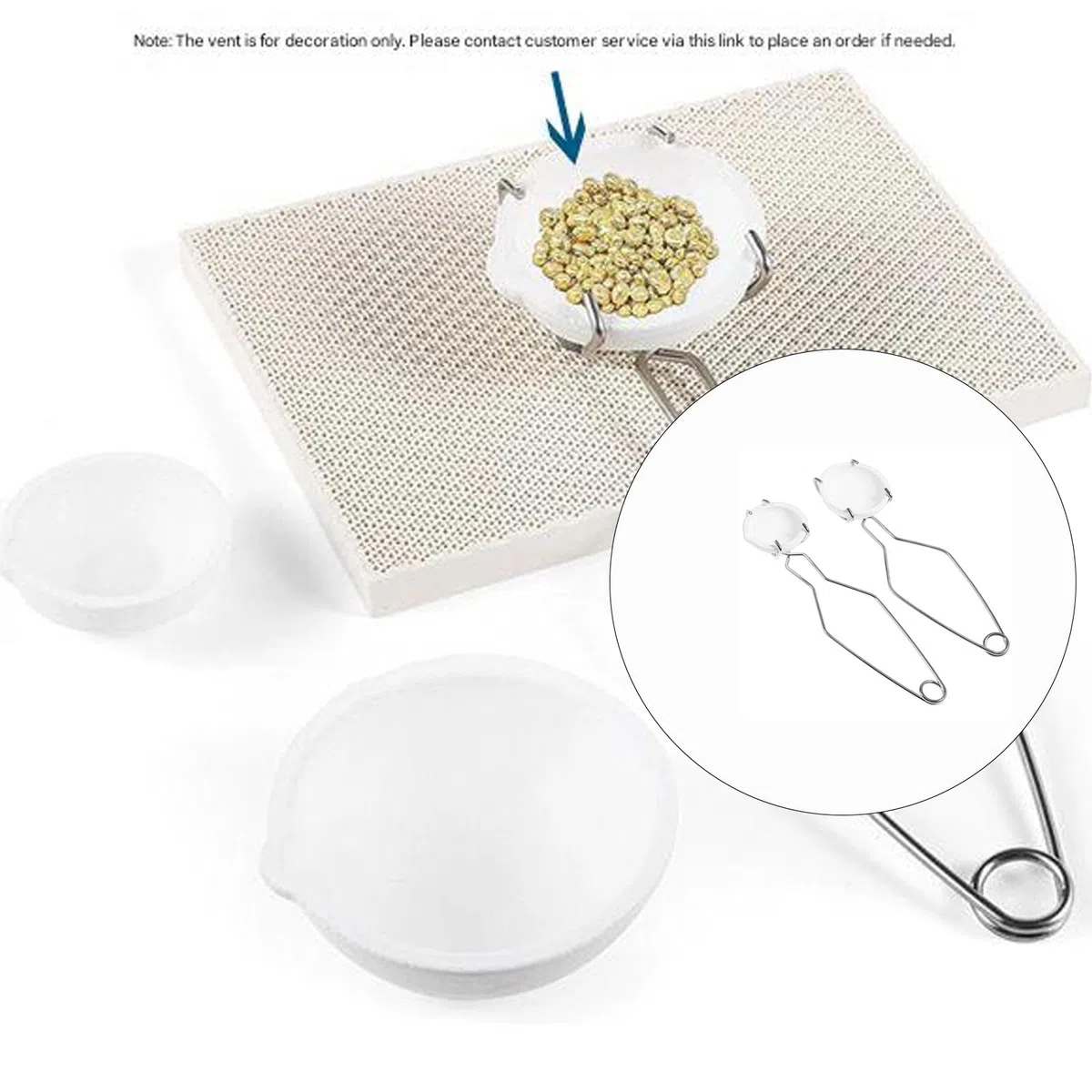 Set di attrezzature per crogiolo in metallo con piatti antiurto per gioiellieri professionisti artigiani oro argento forno intrattabile