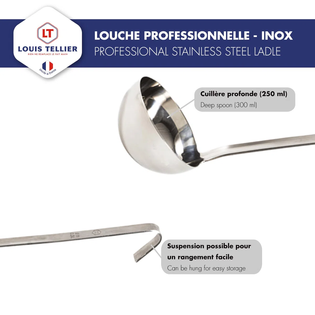 Mestolo professionale – acciaio inox – 10 cm – 250 ml