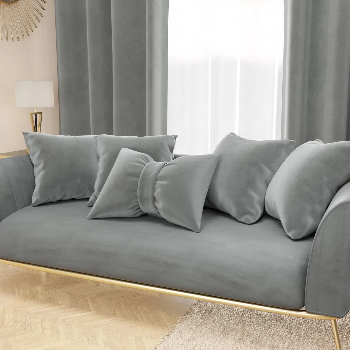 PETTI Artigiani Italiani - Cuscini Arredo in Velluto, Cuscino per Camera da Letto, Divano Salotto, Federa Cuscino, Grigio Scuro 2 Pezzi - 80x40 cm