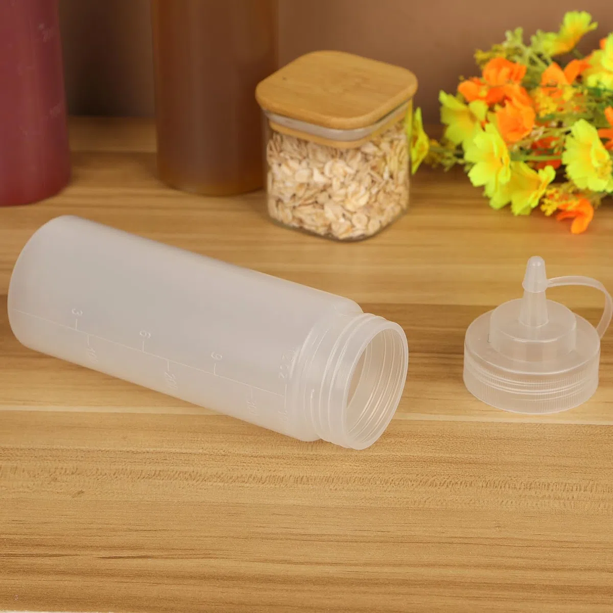 Flasche a Squeez, Bottiglia per Salse 500ml 16oz, Bottiglia a Spruzzo, Bottiglie per Condimenti, Bottiglia per Olio in Plastica, Ketchup, Bottiglie per Salse, Salsa di Soia Piccante, Olio d'Oliva