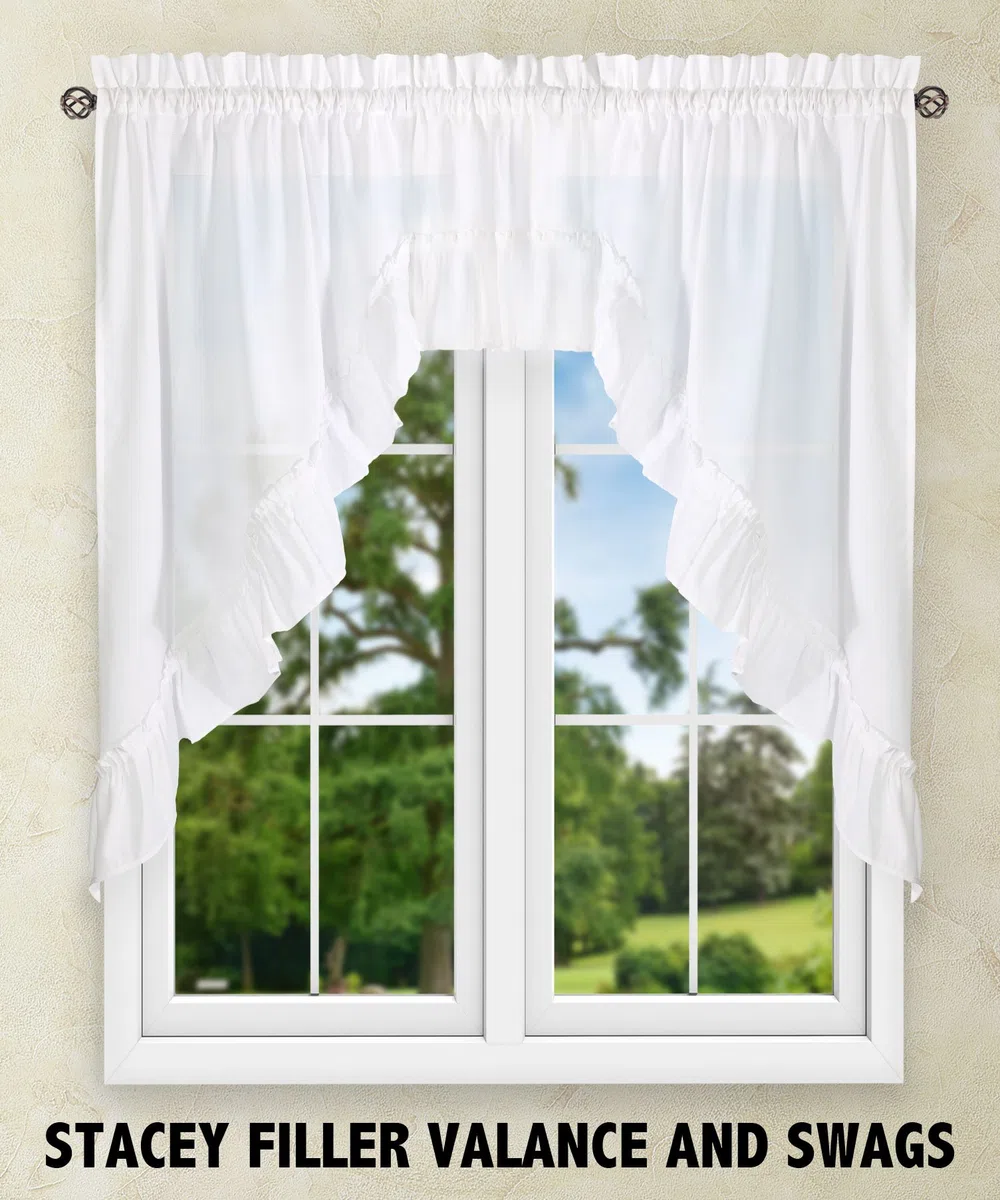 Ellis Curtain Stacey - Mantovana per Palloncini, 152,4 x 38,1 cm, Colore: Bianco