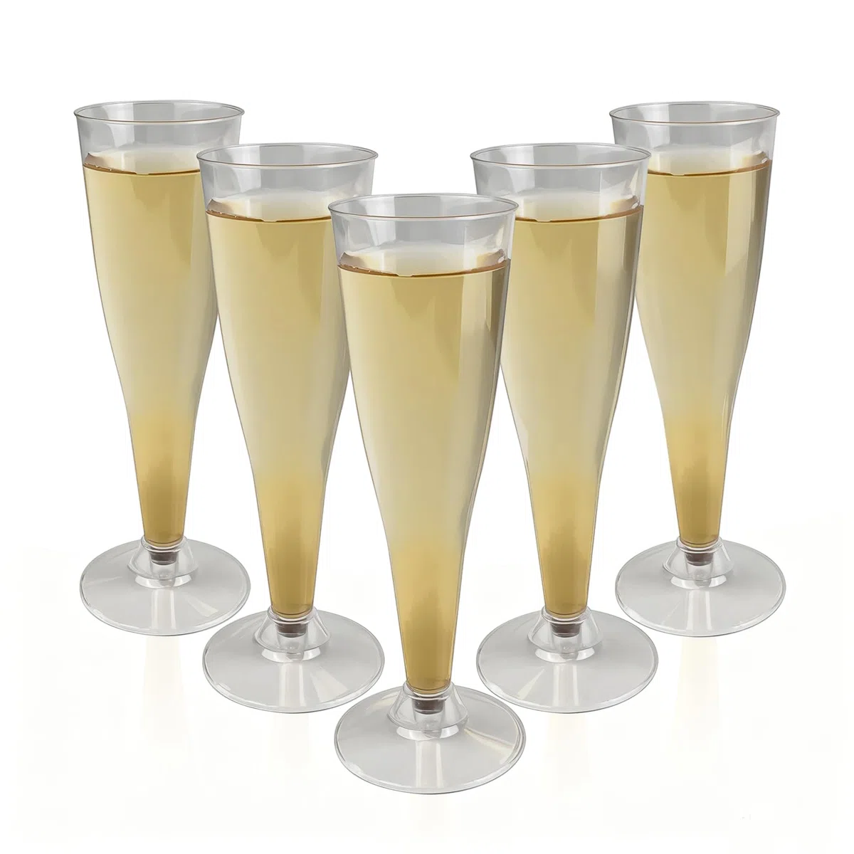 Flute da Champagne Eleganti in Plastica, 135ml, Trasparenti, Resistenti e Riutilizzabili, Facile da pulire, alta qualità Flute,per Feste, Compleanni, Matrimoni, Capodanno.