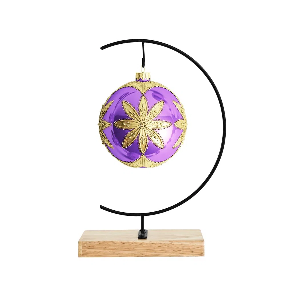 Espositore per Ornamenti -Piazza Supporto in Legno per Appendere Il Vetro per Appendere Il Globo terrestre, Palla, Ornamento Natalizio e Decorazioni per la casa