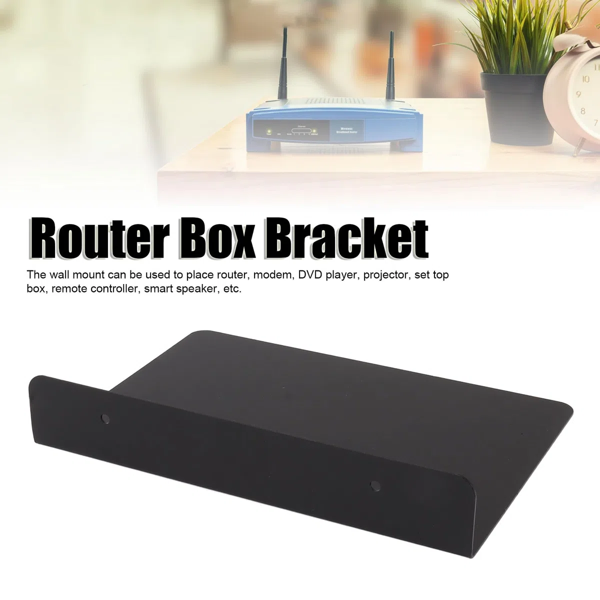 Router Wifi Scaffale a parete a parete, scaffale a cavo per scaffali galleggianti per lettore TV montato a parete per accessori TV (L)
