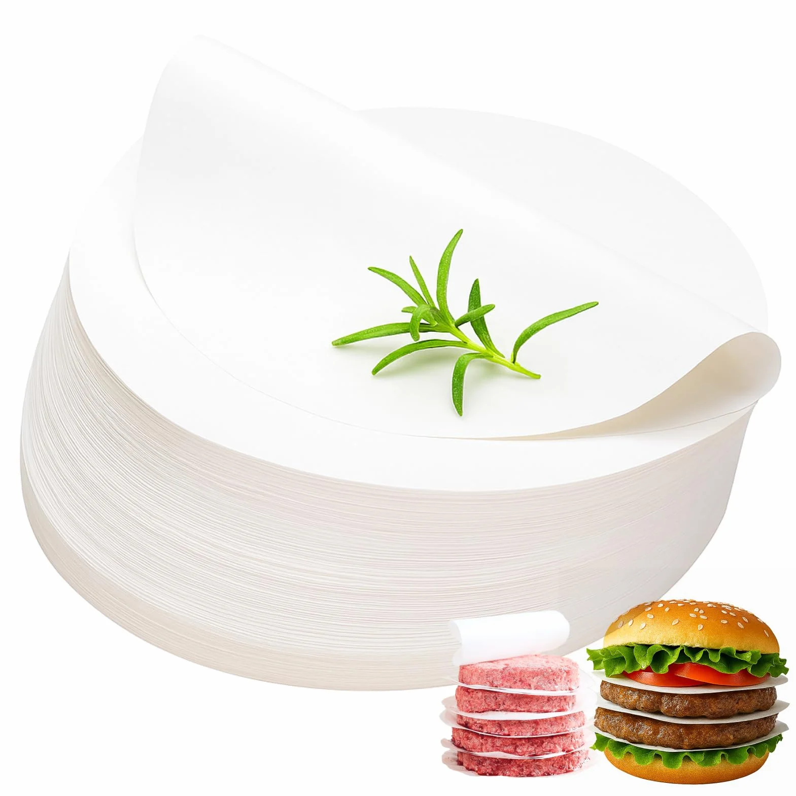 1000pcs carta oleata ovale per hamburger 13 cm, fogli per pressa hamburger, dischi cartine veline per hamburger, dischetti hamburger, pellicola hamburger (1000, 13cm)