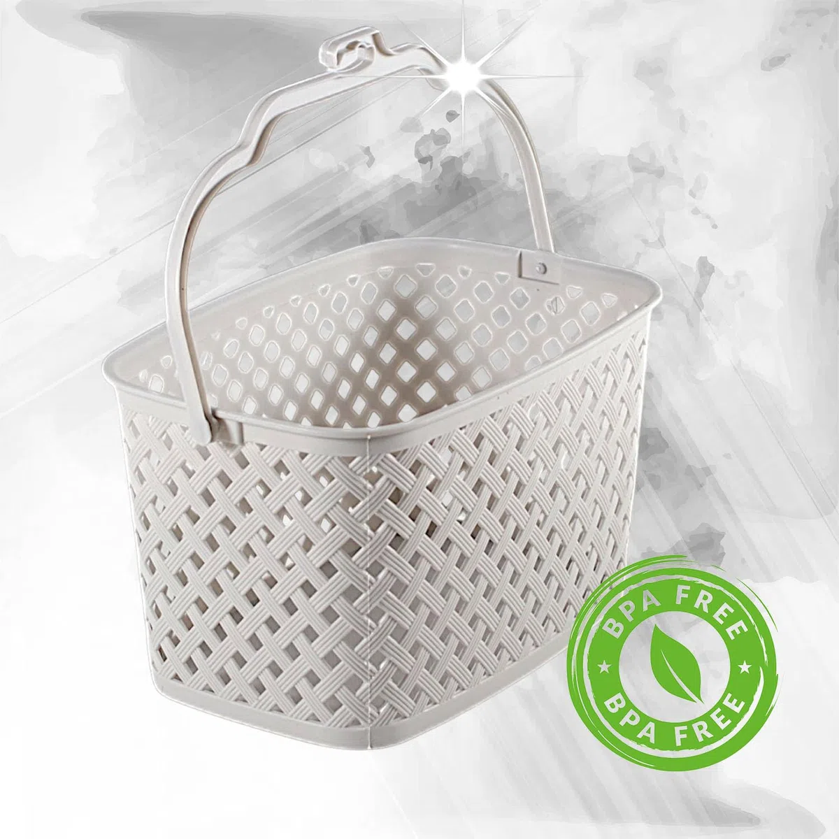 Kerafactum, cesto per conservare mollette da bucato, da appendere, colorato, colore: crema