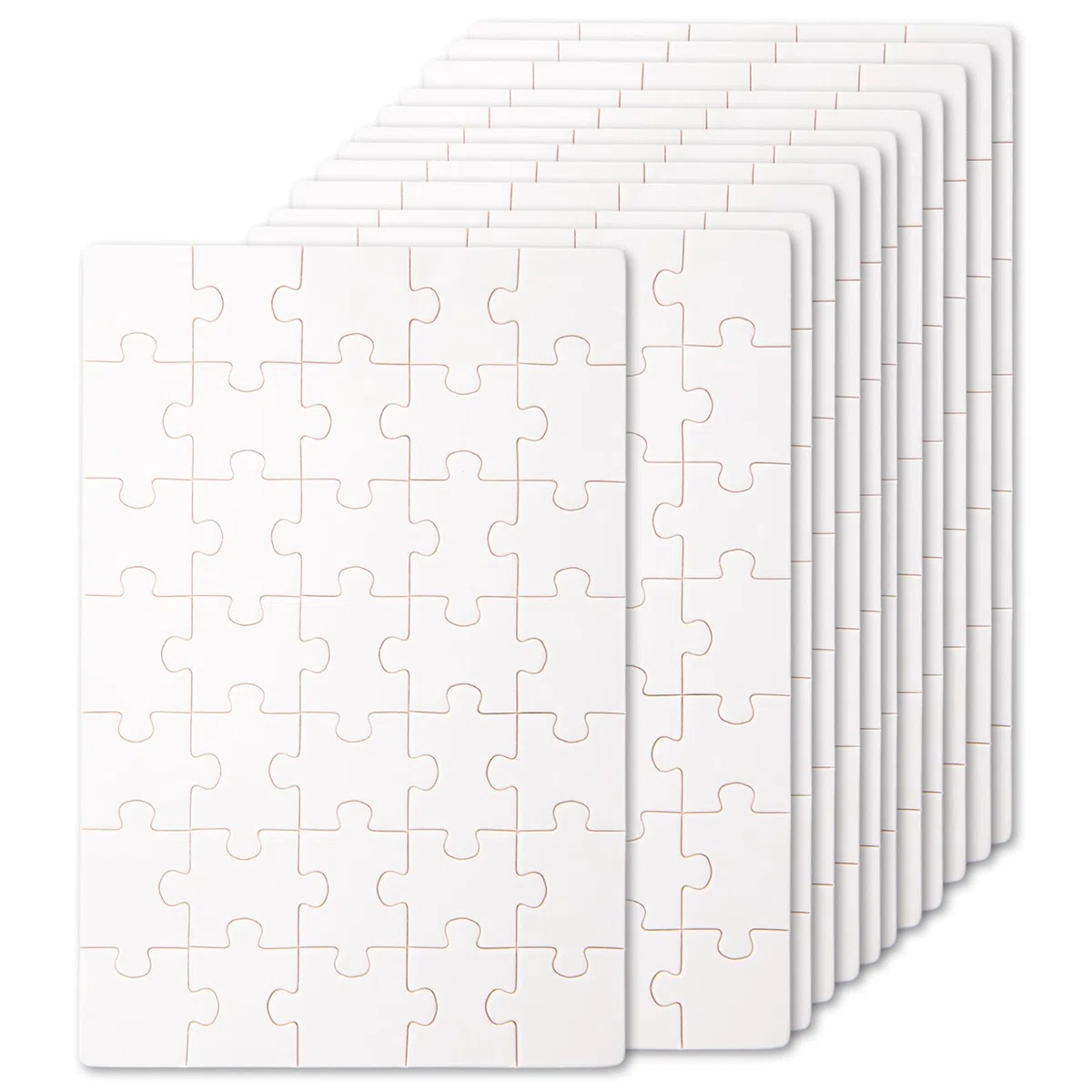 12pcs Puzzle Fai Da Te, 15x10cm Fogli Puzzle Vuoto da Disegnare, Puzzle di Cartone Vuoto, Puzzle Verniciabile per Adulti Progetti Fai da Te (35 pezzi)