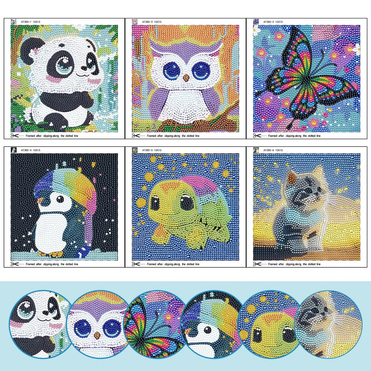 SZSMW Set da 6 Pezzi Diamond Painting Bambina - 15 * 15cmPittura Diamante - Diamond Painting Bambini - Decorazioni Creative Fai-Da-Te, Regali di Compleanno per Ragazzi E Ragazze (6-12 Anni)