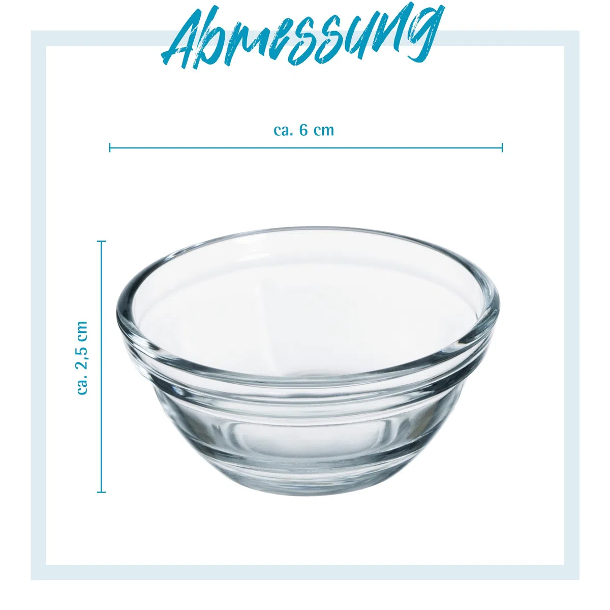 GRÄWE Set di 10 ciotole in vetro, diametro 6 cm, 40 ml, piccole ciotole in vetro per marmellate, mini ciotole per salse, lavabili in lavastoviglie