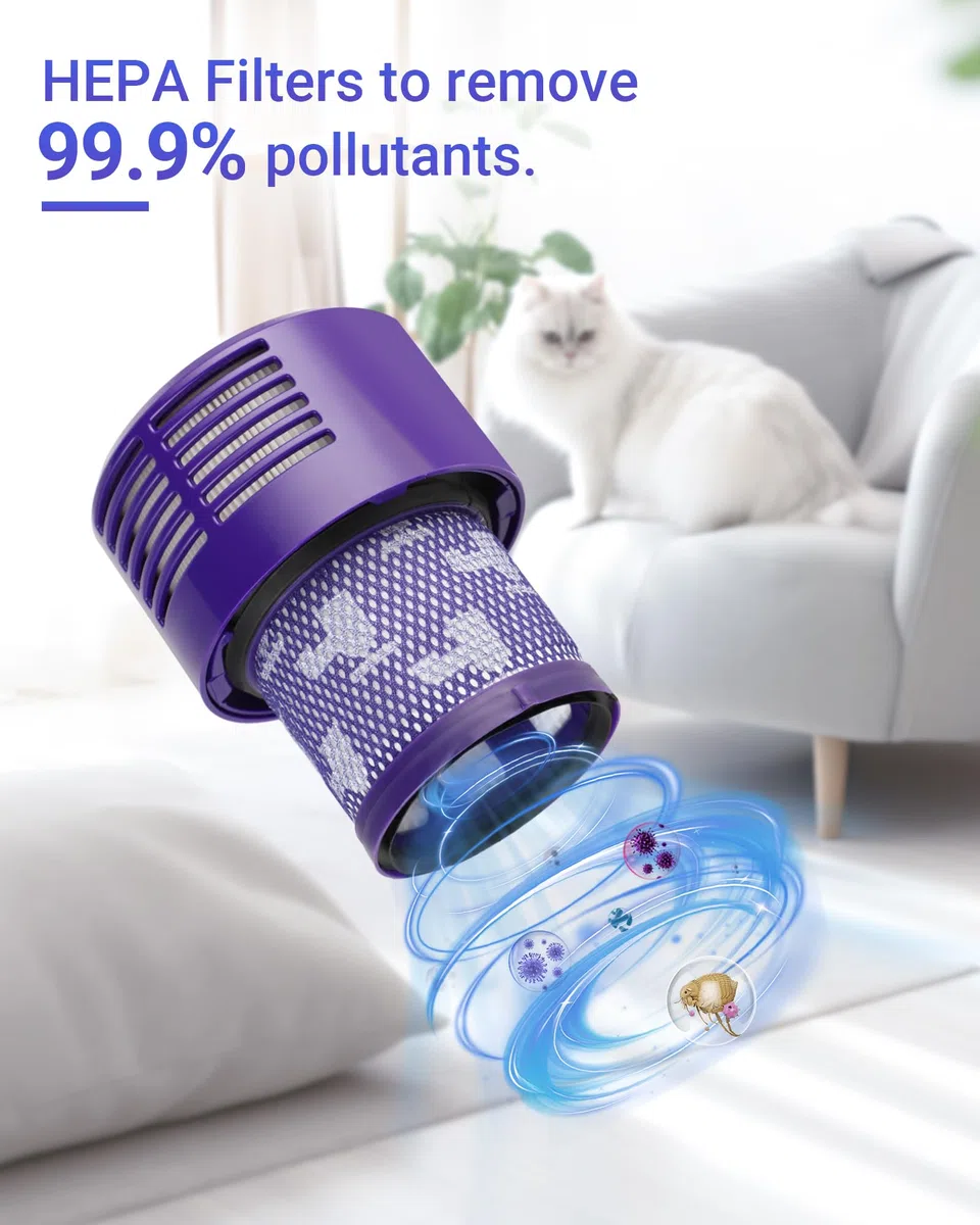 3 Pack Washable Replacement Filter Compatible with Dyson V10 SV12 Vacuum Cleaner, Includes Cleaning Brush, Fits Cyclone V10 Absolute Animal Motorhead Total Clean, Compare to DY-969082-01