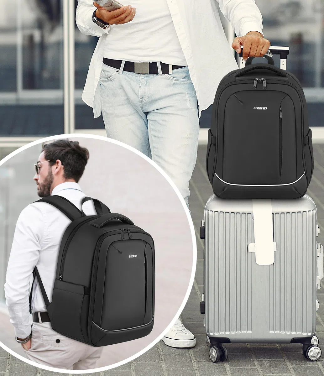 PEKREWS, Zaino da barista da viaggio per il trasporto del kit da bar, portatile, per set di utensili, shaker, bottiglie di vino, adatto come regalo per mixologist professionisti, nero (solo la borsa)