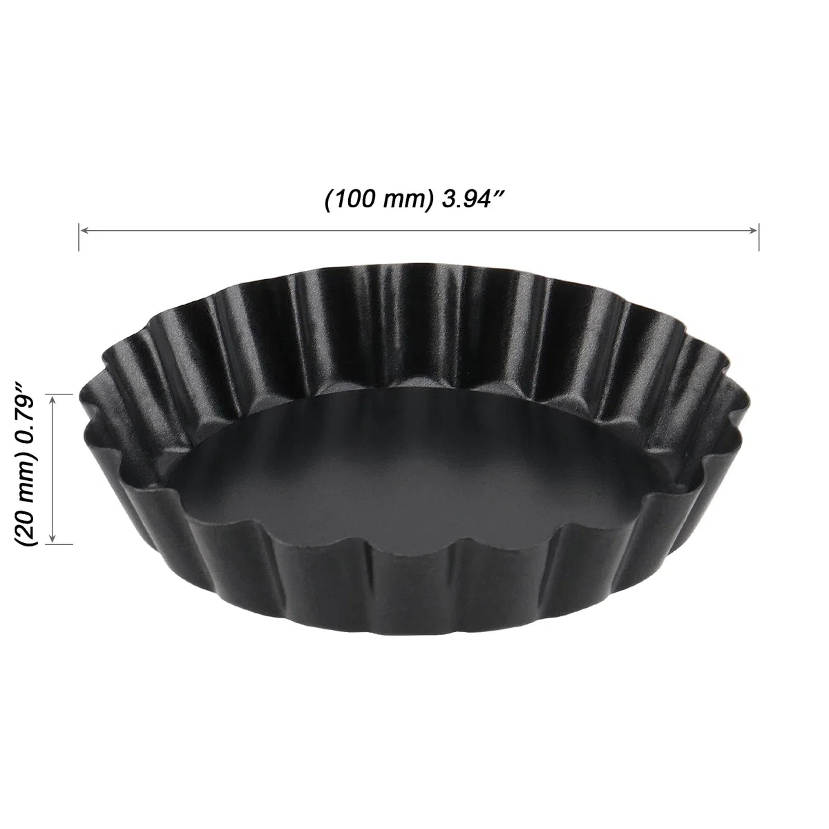 MOUYAT Confezione da 10 teglie rotonde per quiche, 10 cm, antiaderenti, con fondo sciolto, tortiere scanalate torta