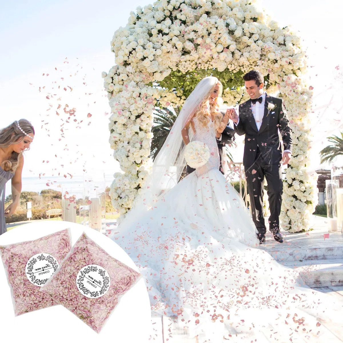 Mbsomnus Petali Matrimonio da Lanciare Naturali 12 Pezzi Coriandoli Matrimonio Biodegradabili Petali di Rosa Fiori Secchi Coriandoli per Decorazioni Tavolo Compleanno Decorazione della Festa Nuziale