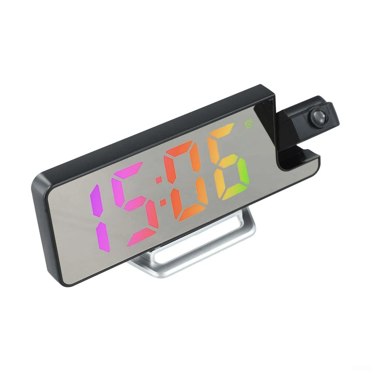 Sveglia digitale a proiezione con display multi-angolo regolabile, sensore di temperatura e grande schermo LED verde, proiettore per soffitto o parete, per camera da letto e decorazione della casa