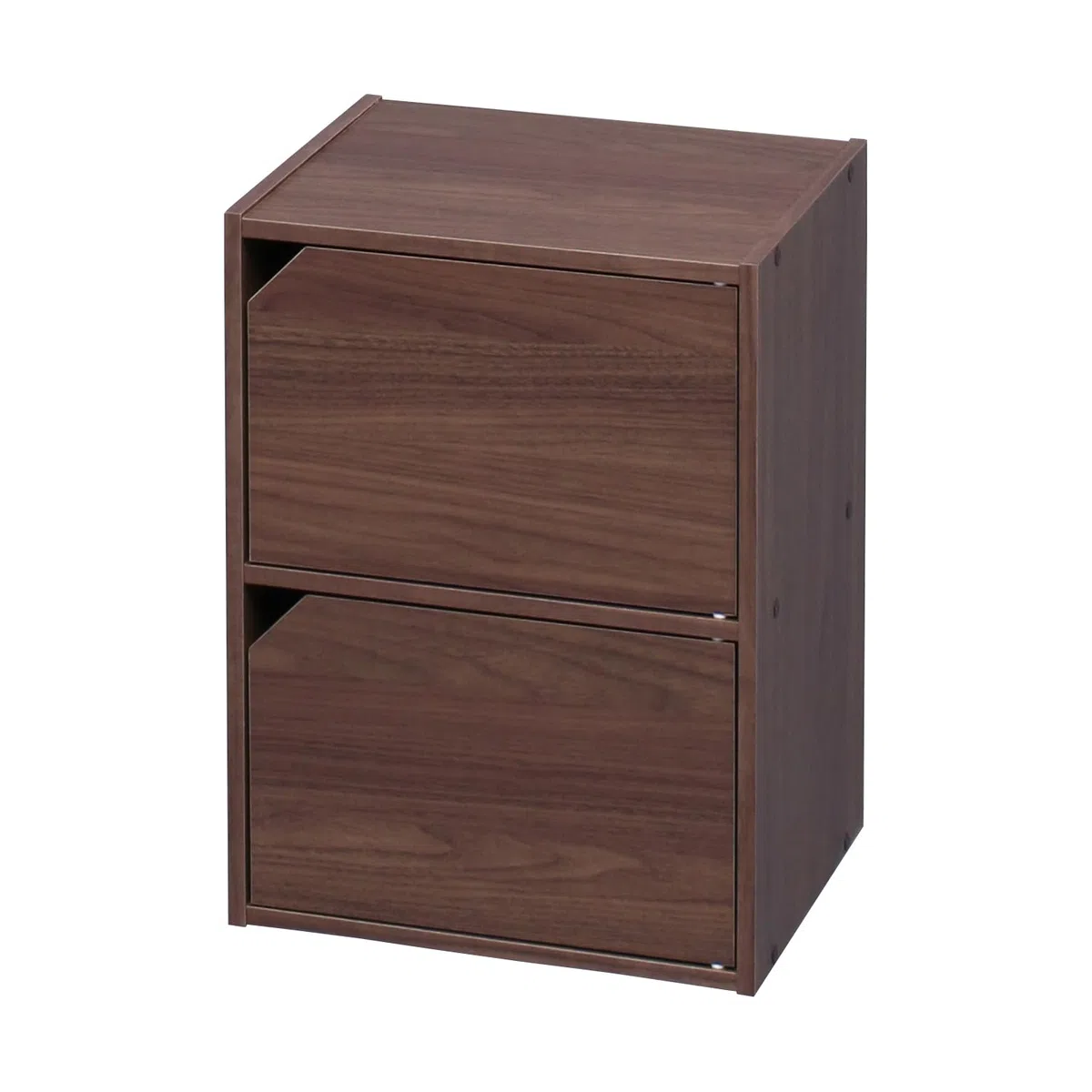 Iris Ohyama, Libreria portaoggetti, Armadio con 2 ante e 2 ripiani, Facile montaggio, Design, Modulare, Ufficio, Camera da letto, Soggiorno - Module Shelf MDB-2D - Marrone