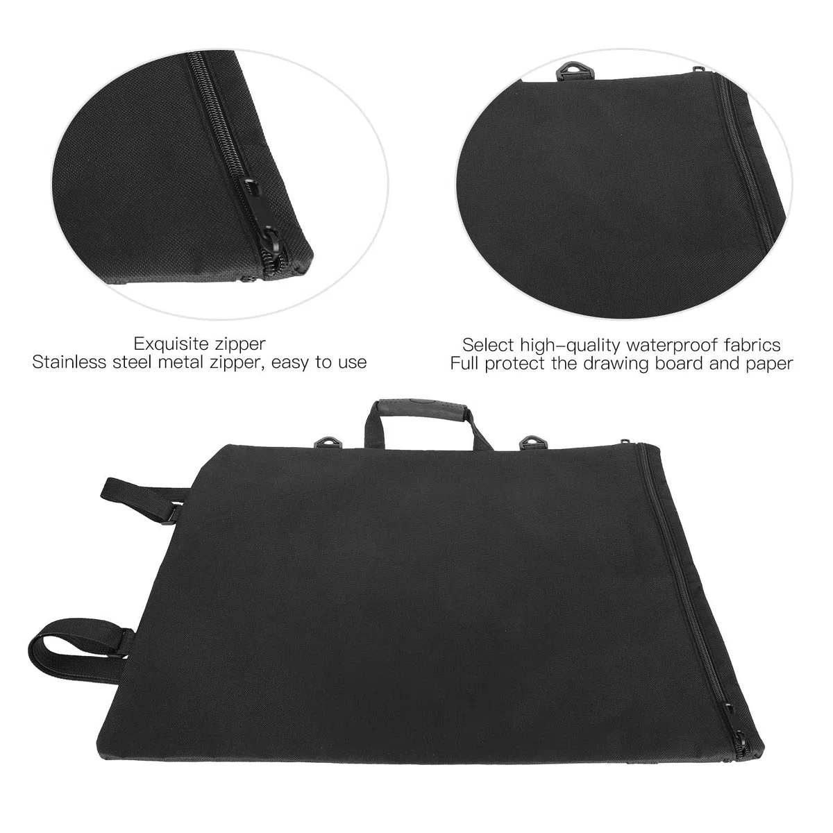 Art Portfolio Case, A3 Borsa da Pittura Impermeabile per Lavagna Zaino Borsa da Trasporto Artistica Portatile per Studenti e Artisti Professionisti(Nero)