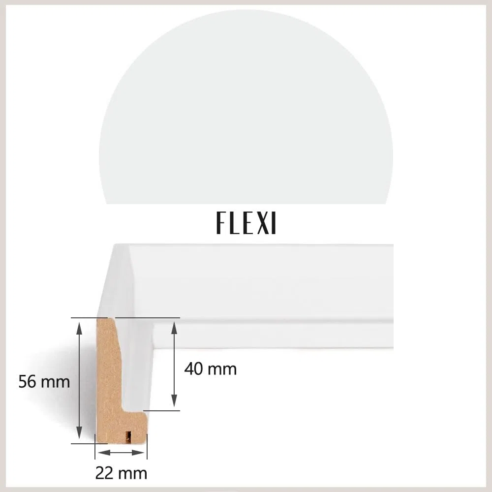 Bildershop-24 Cornice per fughe ombreggiante FLEXI per telaio della barella e tele in Bianco (opaco), 60 x 80 cm