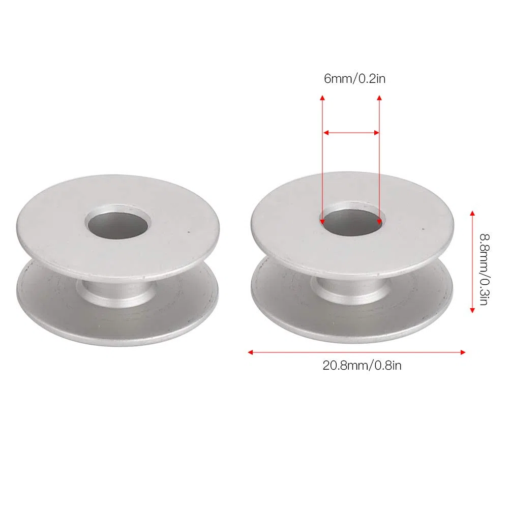 Bobine per macchina da cucire in metallo 100 pezzi, dimensioni bobine in alluminio per accessori per la sostituzione della macchina per cucire auto da ricamo piatto(Flat Lock Core)