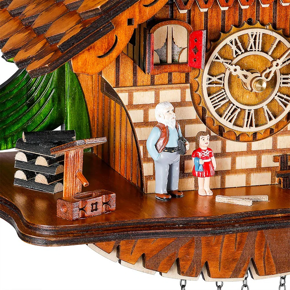 Kintrot Orologio a cucù Orologio da Chalet Tradizionale della Foresta Nera Orologio al Quarzo Artigianale Decorazione da Parete