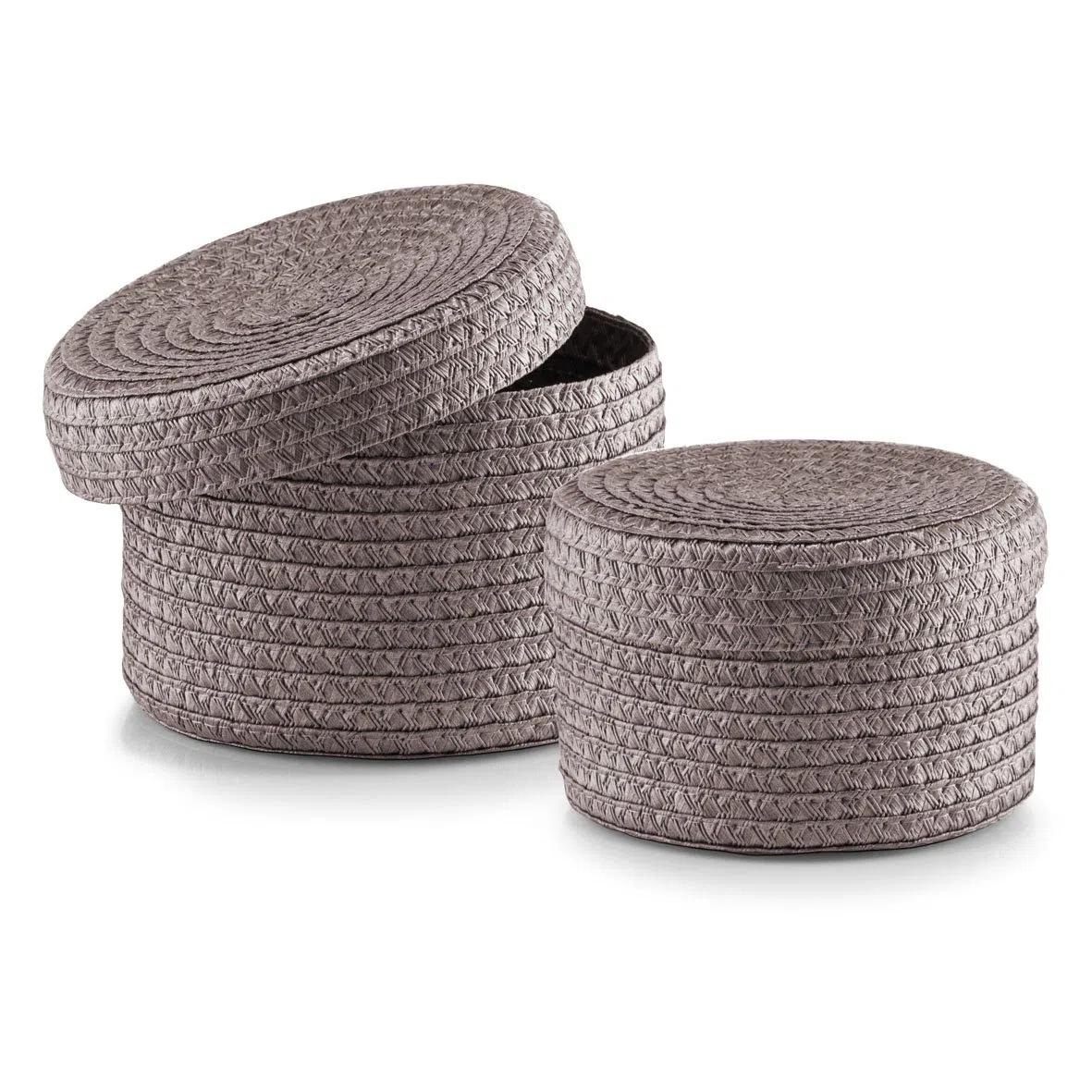 Zeller 14122 Set di Cesti con Coperchio, PP, Grigio, 0.1x17.5x12.5 cm, 2 Unità