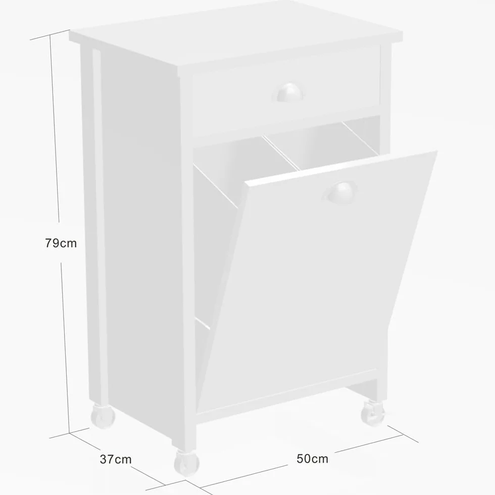 Kesper Carrello da cucina con sistema di raccolta differenziata, materiale: fibra, dimensioni: 50 x 79 x 37 cm, colore: marrone, grigio | 25528 13