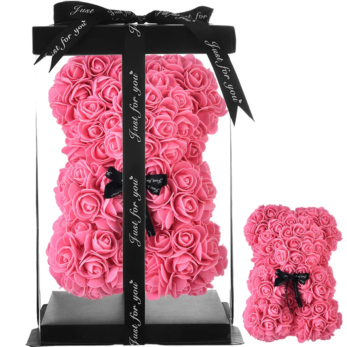 Rosa Orsacchiotto - Idea Regalo per Mamma, Donna, Adolescente - Regalo Fatto a Mano Con Scatola (Rosa)