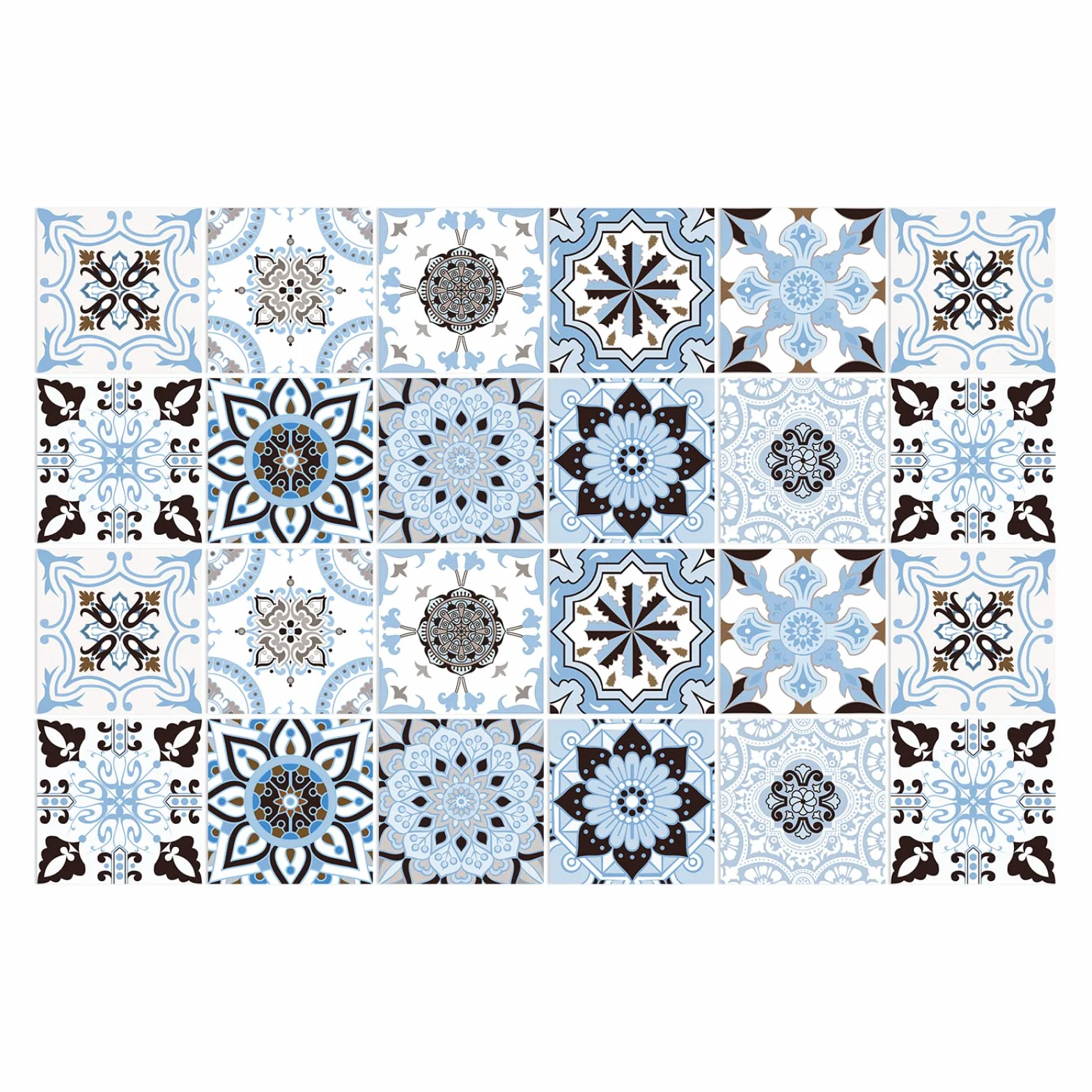 24 Pezzi Adesivi Per Piastrelle Vinile Autoadesivi Adesivi Murali Impermeabili Per Cucina Bagno Piastrelle Parete Camino Armadio Decorazione Adesivi,Hz-29,15x15 Cm