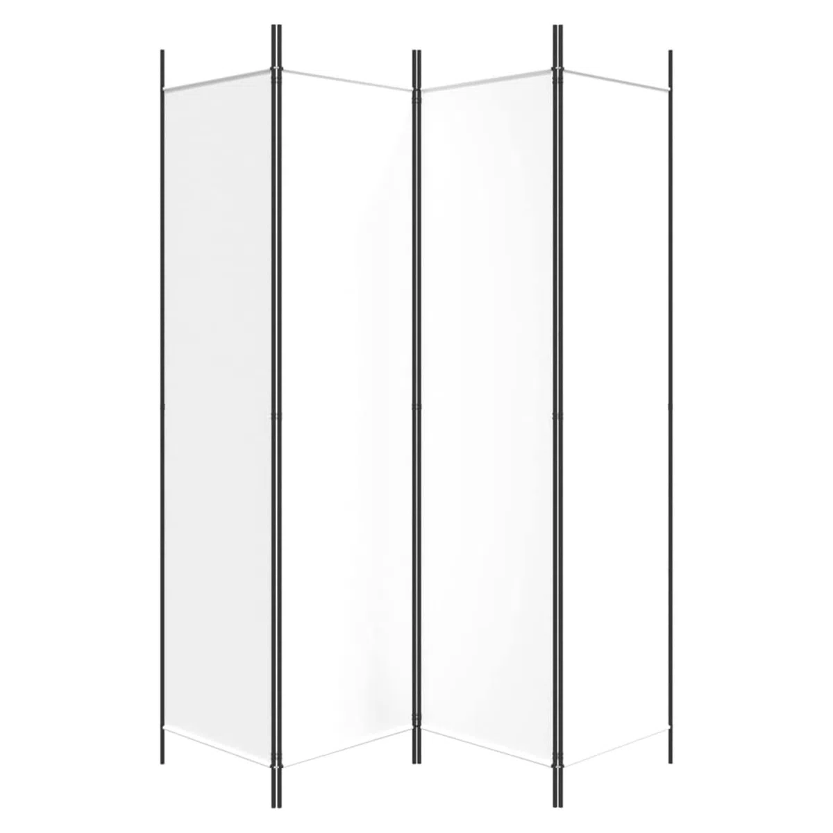 Rantry Mobile Divisorio a 4 Pannelli Bianco 200x200 cm Tessuto, Paravento da Interno Separé per Ambienti, Pannelli Divisori per Interni Casa