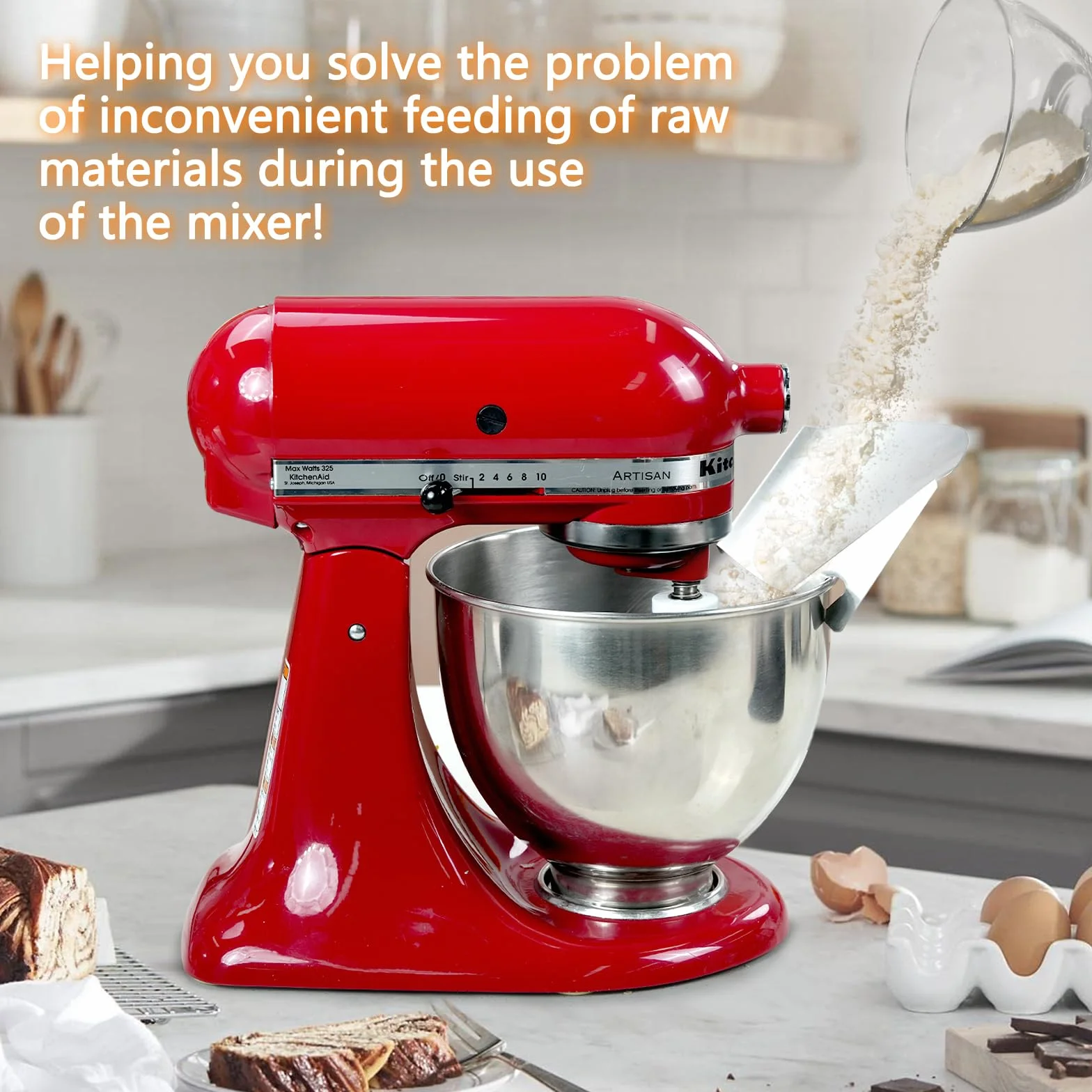 Accessori per la Ciotola Dell'Impastatrice in Acciaio Inossidabile con Scivolo di Versamento Compatibili con le Impastatrici a Colonna Kitchen Aid