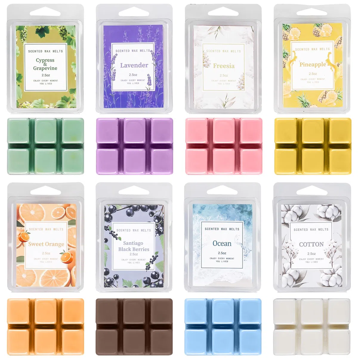 Cera profumata autunnale per lampada profumata, 8 fragranze di cera di soia profumata, cera naturale melts, cera di soia scioglie cubetti di cera profumata per profumi, da donna, set regalo per