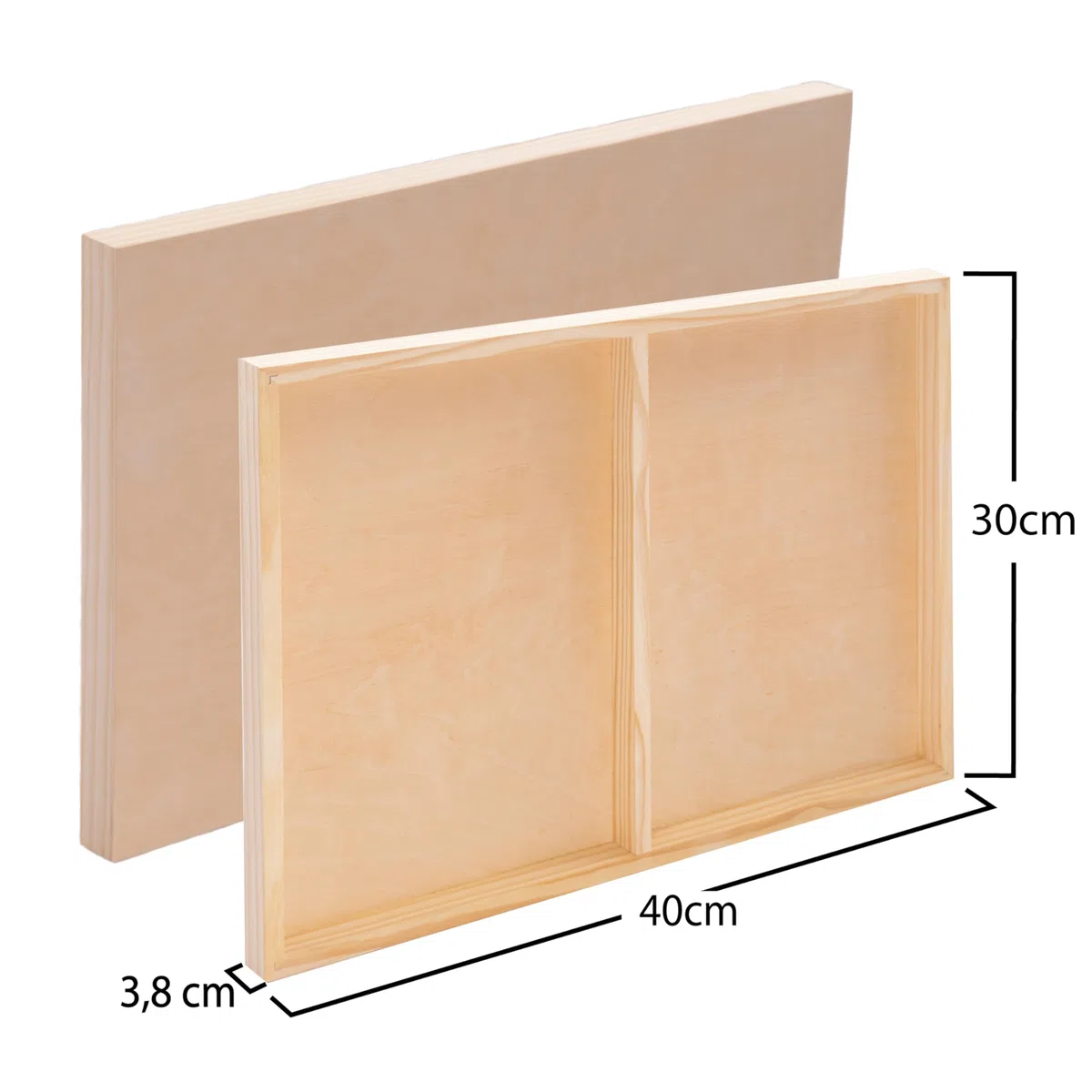 Art-Star 2X Tavola da Pittura in Legno Betulla 30x40 cm | Profondità 3,8 cm | Pittura Multiuso