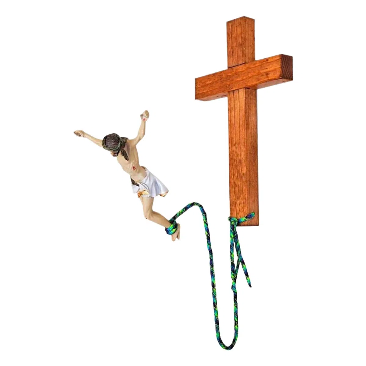 Crocifisso Gesù Cristo croce Statua Bungee Jumping Gesù Religioso Decorazione Crocifisso da parete Religiosa Decorazione per la casa del soggiorno