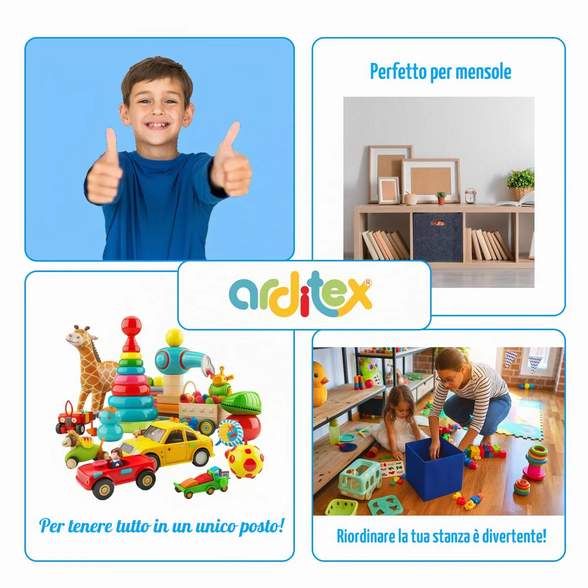 ARDITEX - Contenitore organizzatore Pieghevole Barbie di Mattel - 31x31x31cm - per riporre Giocattoli, Vestiti e Accessori