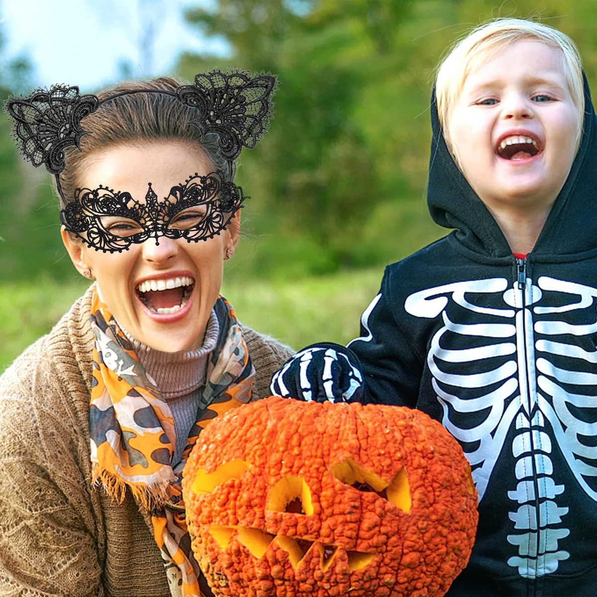 Maschera Integrale di Halloween, 3 Pezzi Maschere di Halloween a Faccia, Cappuccio Nero Traspirante Halloween, Mascherine Integrale, Maschera Senza Volto Unisex per Halloween Cosplay