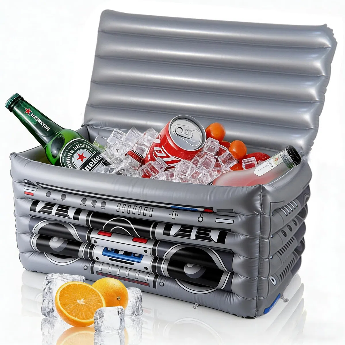 Borsa Termica Gonfiabile per Radio, Scatola Tesoro Gonfiabile, Bar Gonfiabile in Piscina, Refrigeratore per Bevande Gonfiabile Forma, per Decorazione Feste Estive Spiaggia e Piscina
