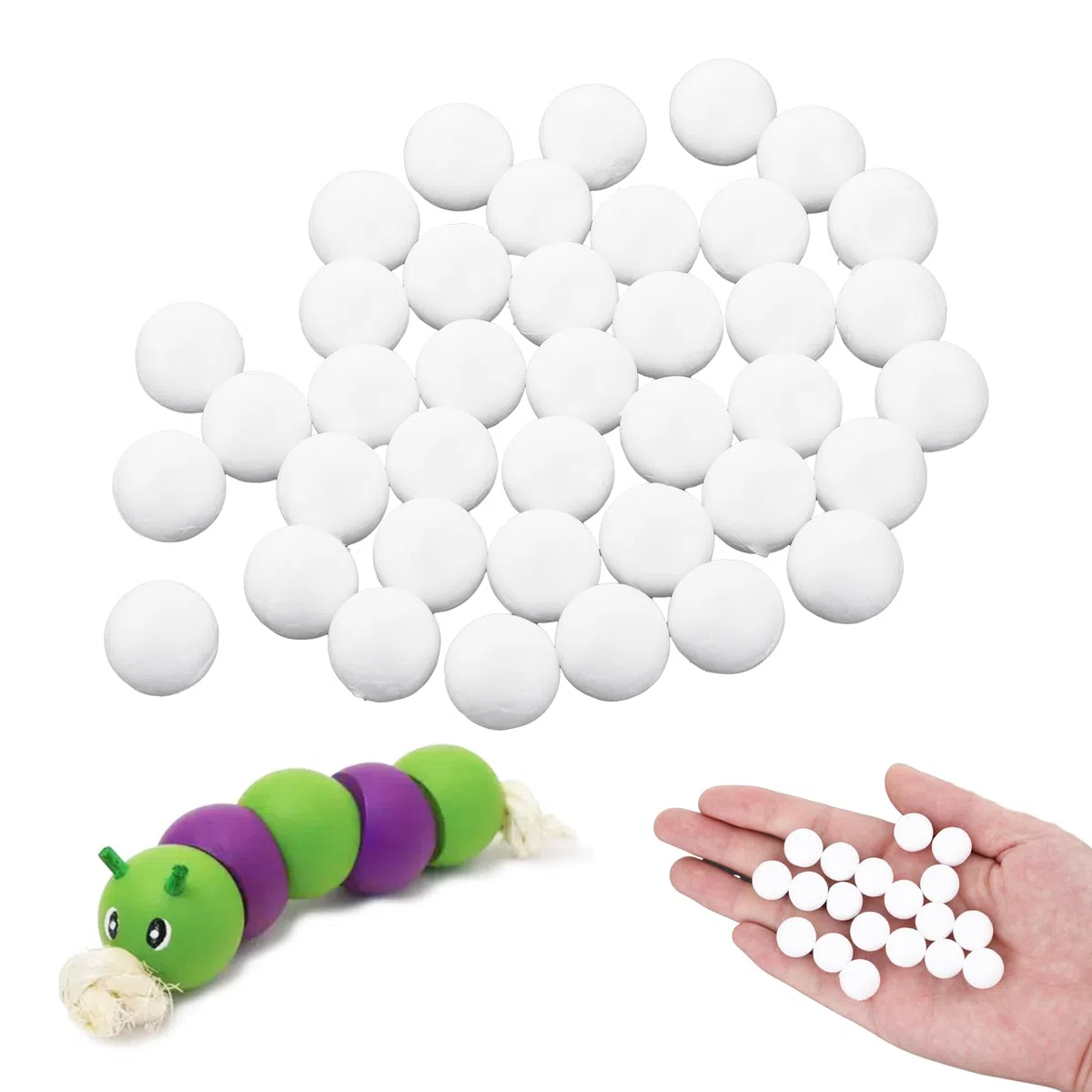 cobee 200 palline bianche in schiuma di polistirolo, rotonde da 1,5 cm, piccole palline di polistirolo per artigianato fai da te e decorazioni per feste