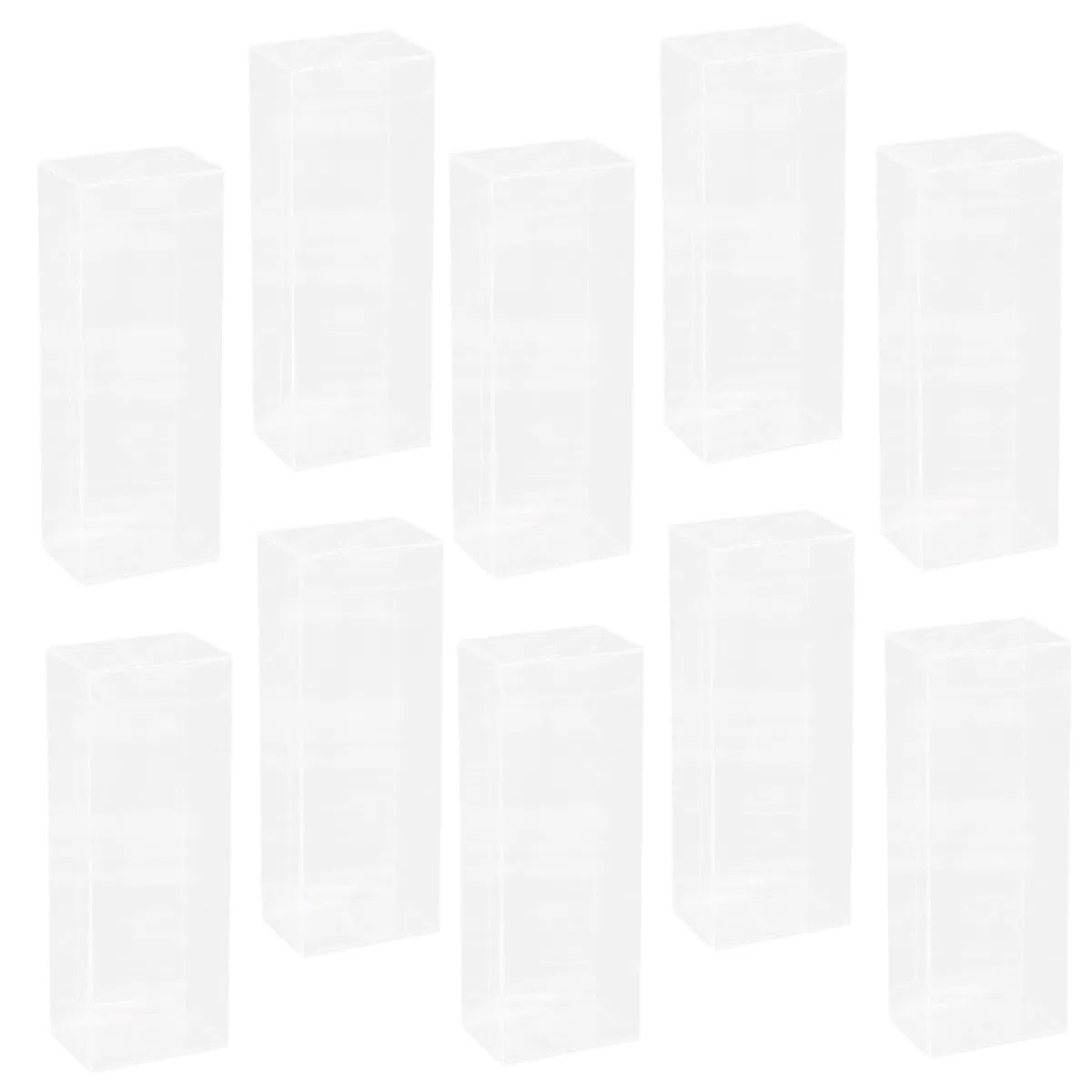 Toyvian Set da 26 Pezzi Scatole di Immagazzinaggio Trasparenti in PVC Rettangolari 5X5X15 CM Scatole di Plastica Multiuso Leggere e Compatte per Conservazione e Organizzazione Oggetti