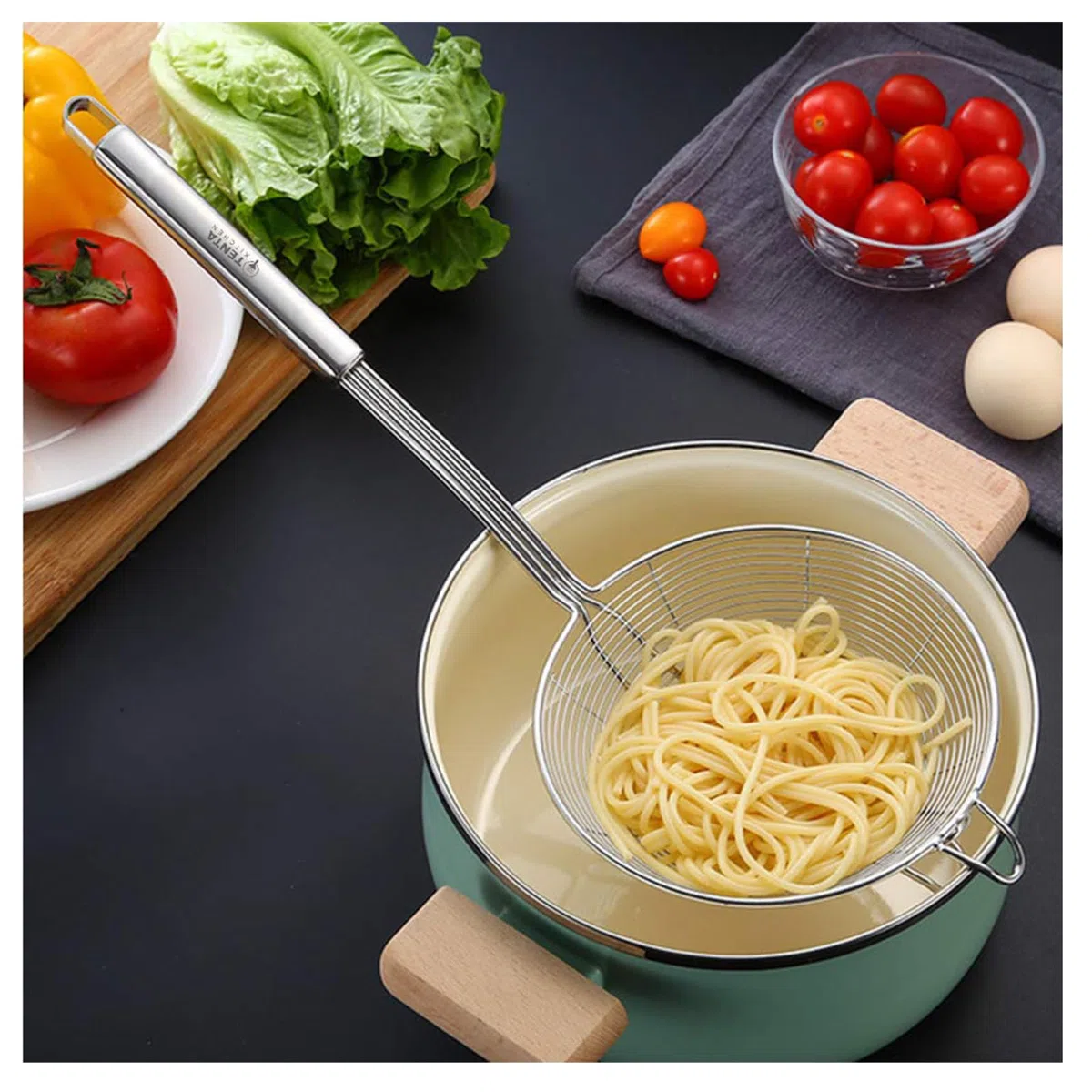TENTA Cucina Ultimo colino Spider in Acciaio Inox colino a Filo Skimmer Colino (5,5 Pollici 1 aggancio)