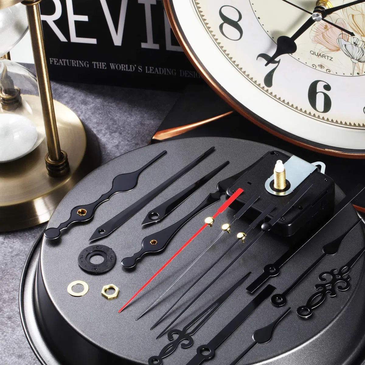 Mudder 2 Pezzi Meccanismo Orologio Meccanismo di Movimento Orologio Mecanesimo Orologio Batteria Silenzioso Orologio da Parete Sistema Orologio Aghi Mecanesimo Pendolo