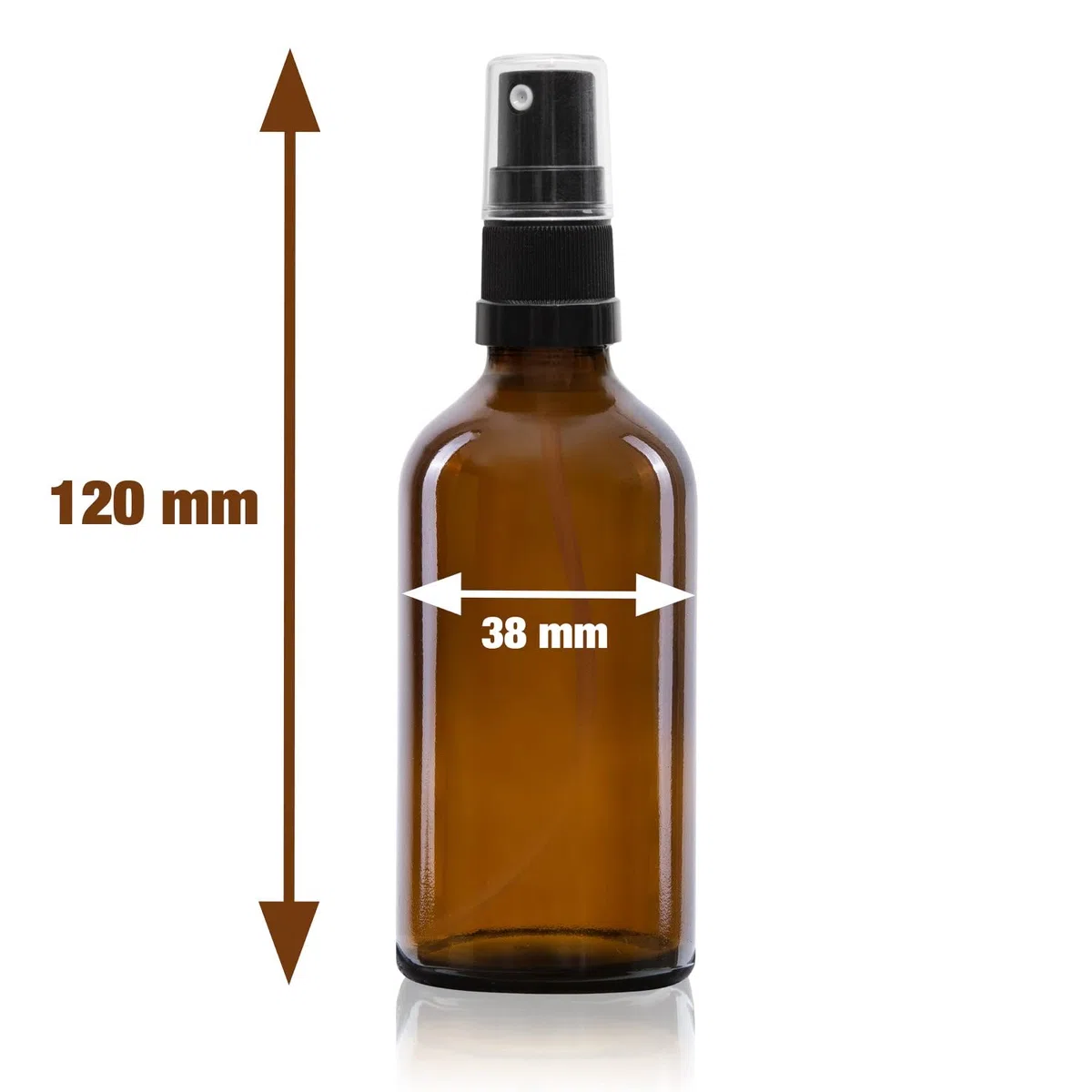 Oputec 10 Flaconi da 50 ml in Vetro Marrone con Nebulizzatore Spray Fine + 10 Etichette - Bottiglie Spray