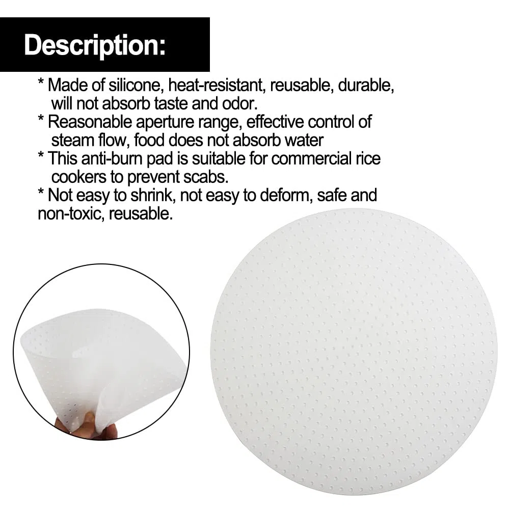 ZYWUOY Tappetino per riso in silicone, 35 cm, per cuociriso a prova di bruciatura, per cuociriso commerciale