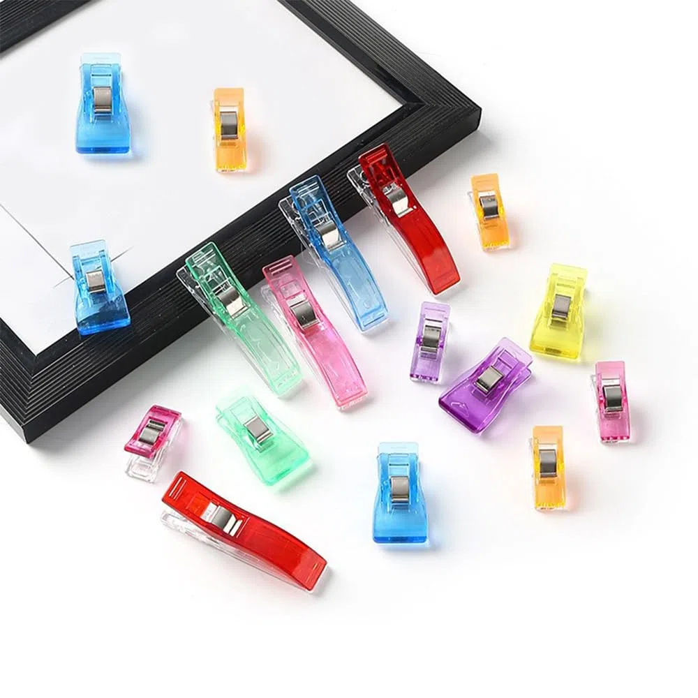 UMCHU 56 Pezzi Clip per Cucire Multifunzionali,Clip per Cucire,Clip per ascia,Clip per Cucire Morsetti per Cucito,per tessuto, rilegatura e lavori artigianali(7 colori)