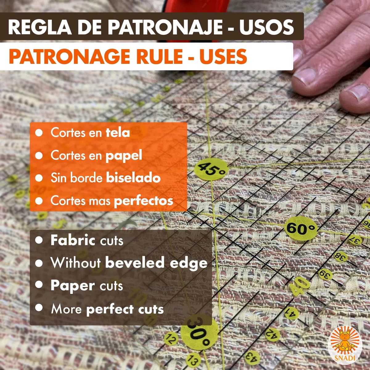 Righello per Patchwork 15 x 45 cm | Taglio Preciso per Cucito e Artigianato | Regole per la Creazione di Modelli | Acrilico Durevole | Visibilità su Tessuti Scuri | Quilting | Trasparente