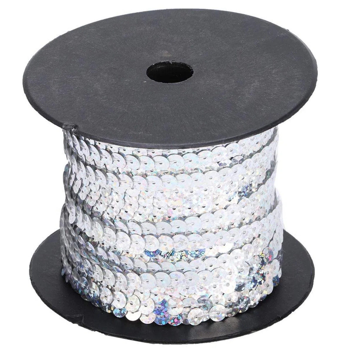 Nastro di Paillettes Decorativo in Argento, 100 Metri, 6mm, per Gioielli, Costumi, Cucito e Creazione di Nastri